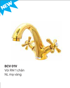Vòi rửa mặt Bancoot một chân mã vàng BCV 01V